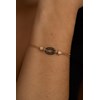 Bracelet souple mono-motif Estelle en Plaqué Or avec oxyde de zirconium blanc - vue V2