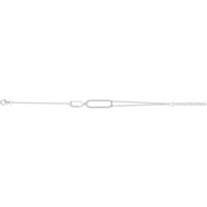 Bracelet souple mono-motif en Argent avec oxyde de zirconium blanc