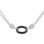 Collier double chaînes Estelle en Argent avec oxyde de zirconium blanc