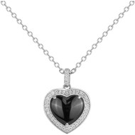 Collier mono-motif Luna en Argent avec oxyde de zirconium blanc