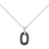 Collier mono-motif Jeanne en Argent avec oxyde de zirconium blanc - vue V1