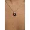 Collier mono-motif Jeanne en Argent avec oxyde de zirconium blanc - vue V3