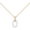 Collier mono-motif Jeanne en Plaqué Or avec oxyde de zirconium blanc - vue V1