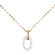 Collier mono-motif Jeanne en Plaqué Or avec oxyde de zirconium blanc