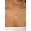 Collier mono-motif Jeanne en Plaqué Or avec oxyde de zirconium blanc - vue V2