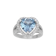 Bague Caroline en Argent avec oxyde de zirconium bleu topaze