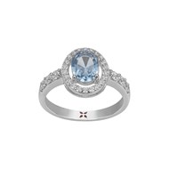 Bague Victoria en Argent avec oxyde de zirconium bleu topaze