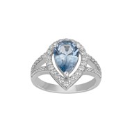 Bague Philippine en Argent avec oxyde de zirconium bleu topaze