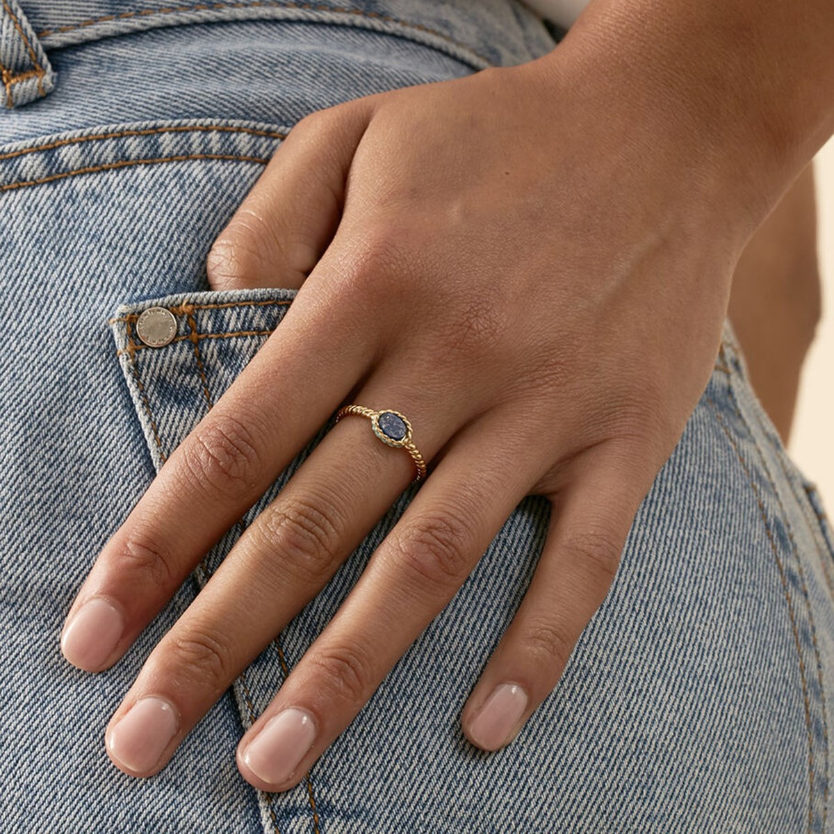 Bague Agatha Atma laiton lapis lazuli - vue 2