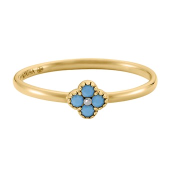 Bague fine Agatha Beloved fleur dorée