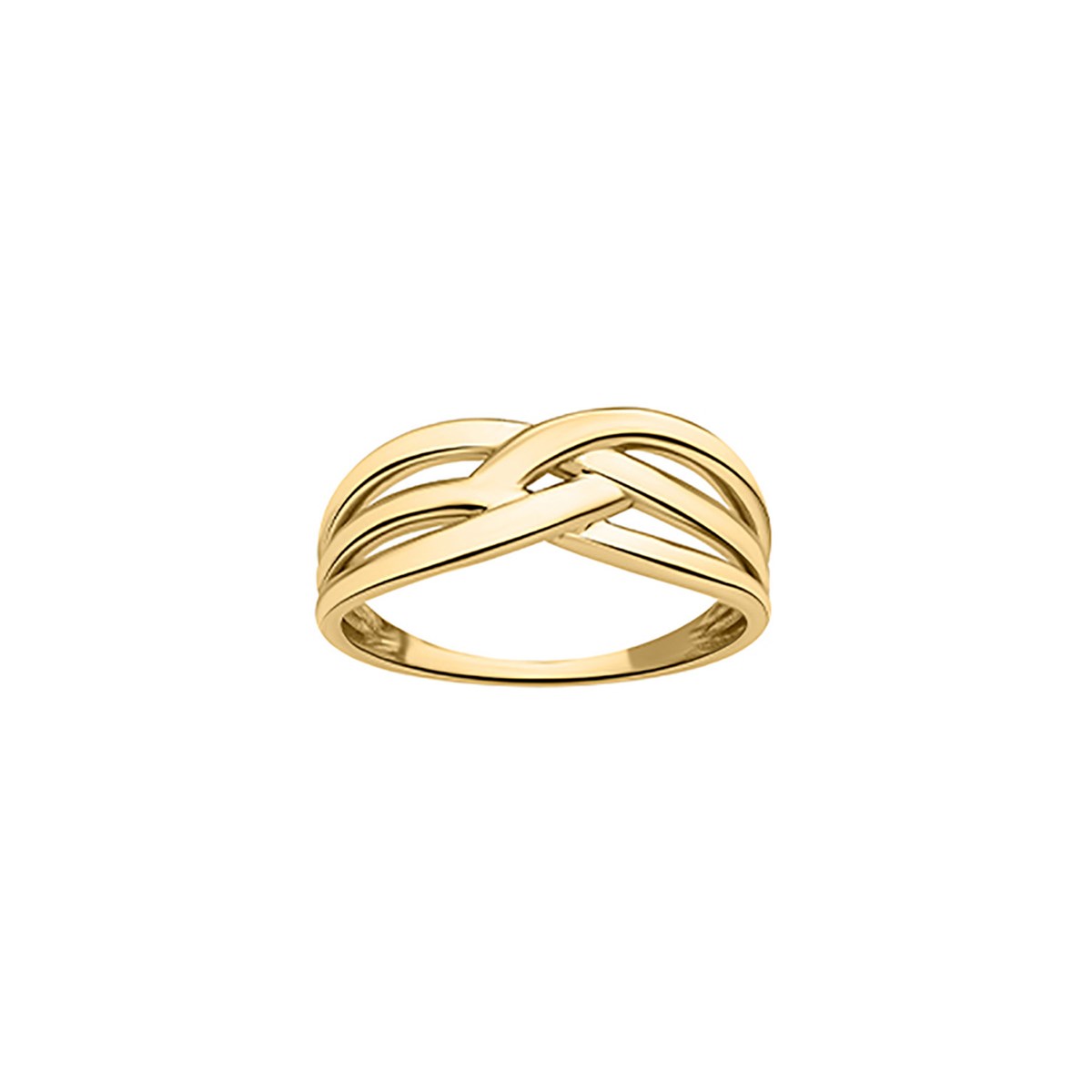 Bague Brillaxis or jaune six branches entrelacées