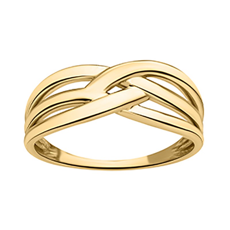 Bague Brillaxis or jaune six branches entrelacées - vue 2