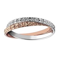 Alliance 2 anneaux antrelacés ciselés or 9 carats