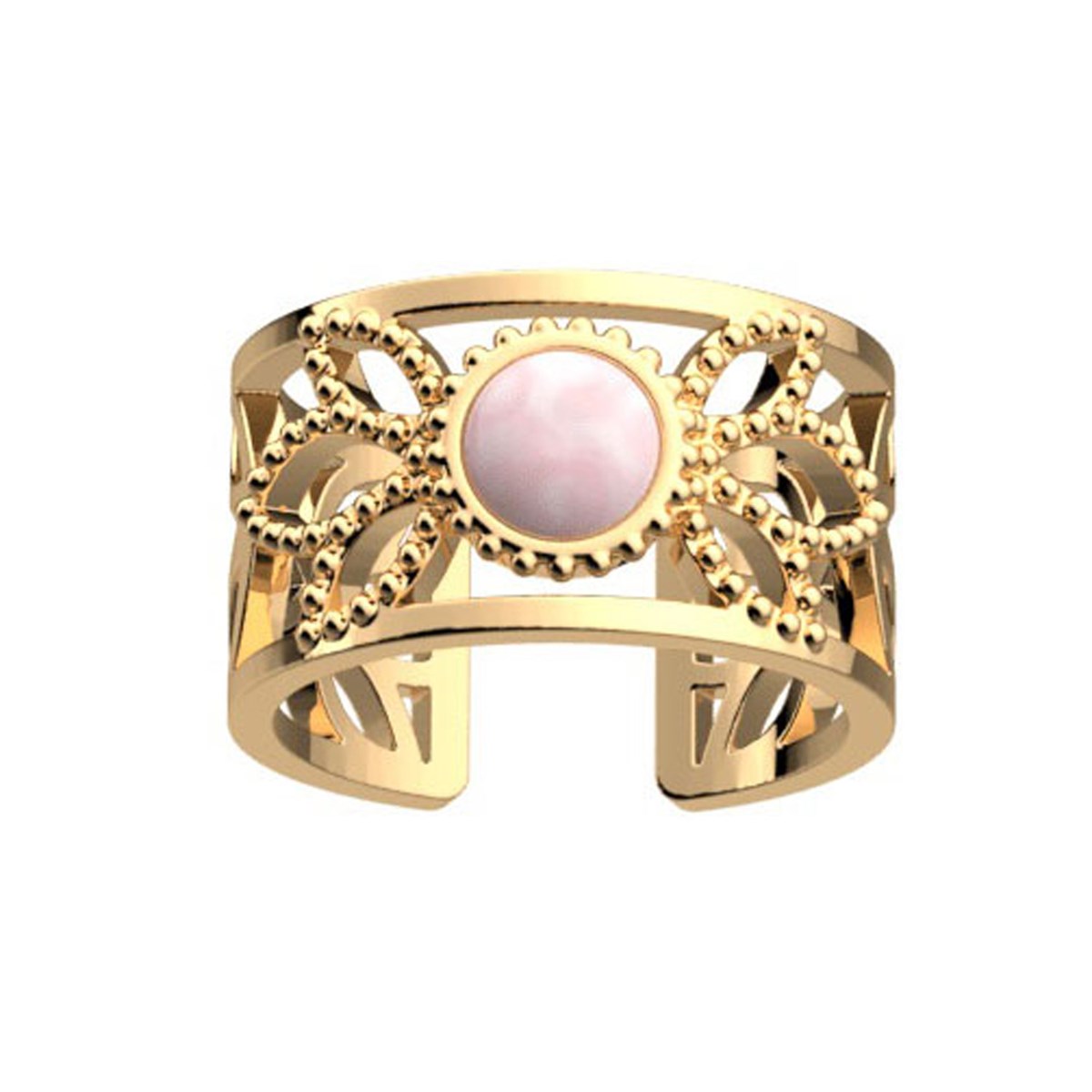 Bague Les Cadettes Lotus Perle quartz rose