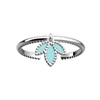 Bague Les Cadettes Lotus argentée avec pampille - vue V2