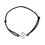 Bracelet croix basque argent sur élastique noir