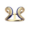 Bague large Les Cadettes laque bleu marine - vue V1