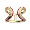 Bague Les Cadettes dorée laque bordeaux - vue V1