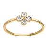 Bague Brillaxis or jaune 9 carats trèfle diamants - vue V2