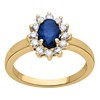 Bague Brillaxis marguerite or saphir diamants - vue V1