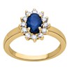 Bague Brillaxis marguerite or saphir diamants - vue V2