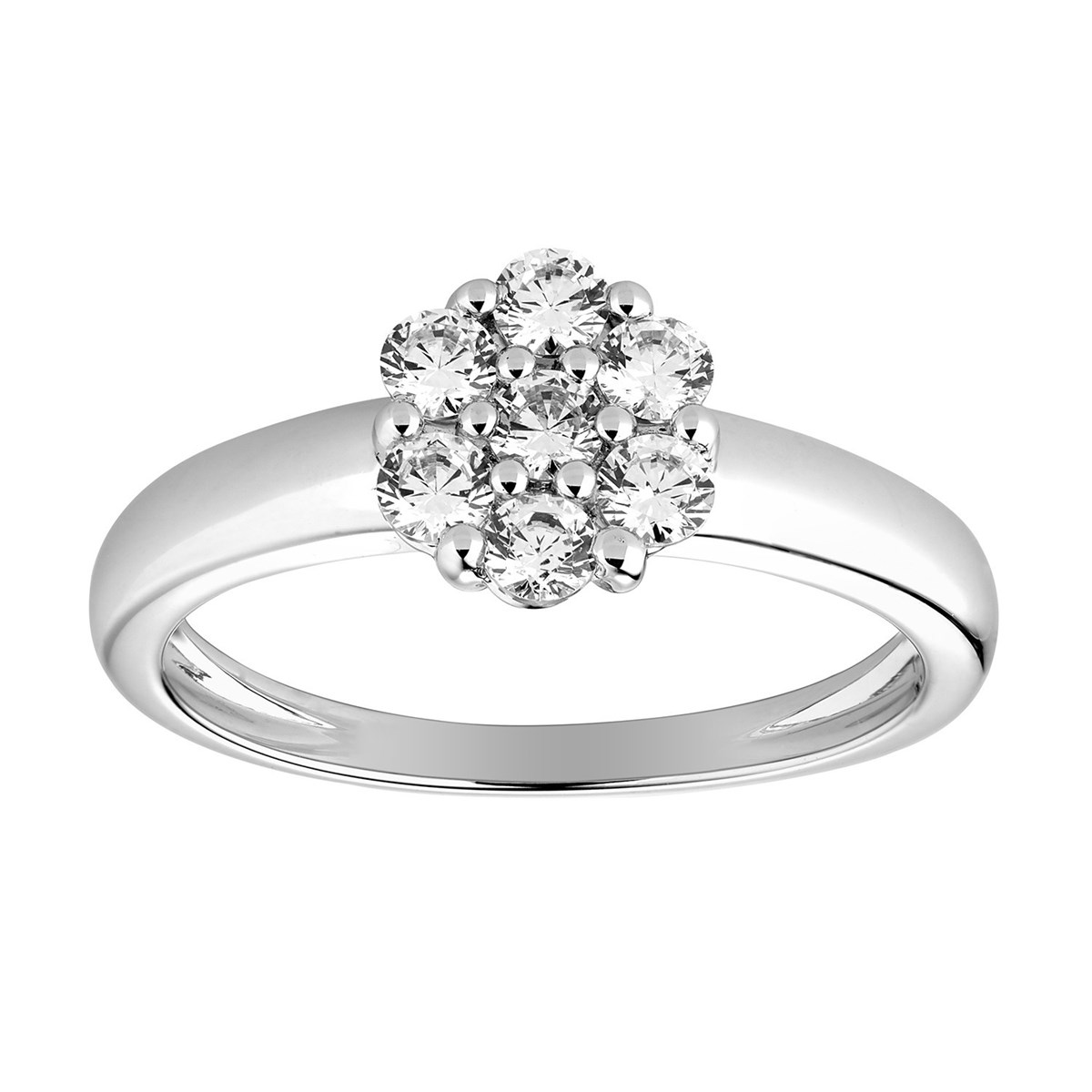 Bague Brillaxis fleur or blanc 18 carats diamants