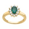 Bague Brillaxis marguerite or émeraude diamants - vue V2