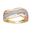 Bague Brillaxis 3 ors 9 carats oxydes - vue V1
