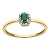 Bague Brillaxis or jaune 18 carats émeraude diamants - vue V1
