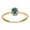Bague Brillaxis or jaune 18 carats émeraude diamants - vue V2