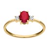 Bague Brillaxis or jaune 18 carats rubis diamants - vue V1