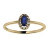 Bague Brillaxis or jaune saphir ovale diamants - vue V1