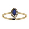 Bague Brillaxis or jaune saphir ovale diamants - vue V2
