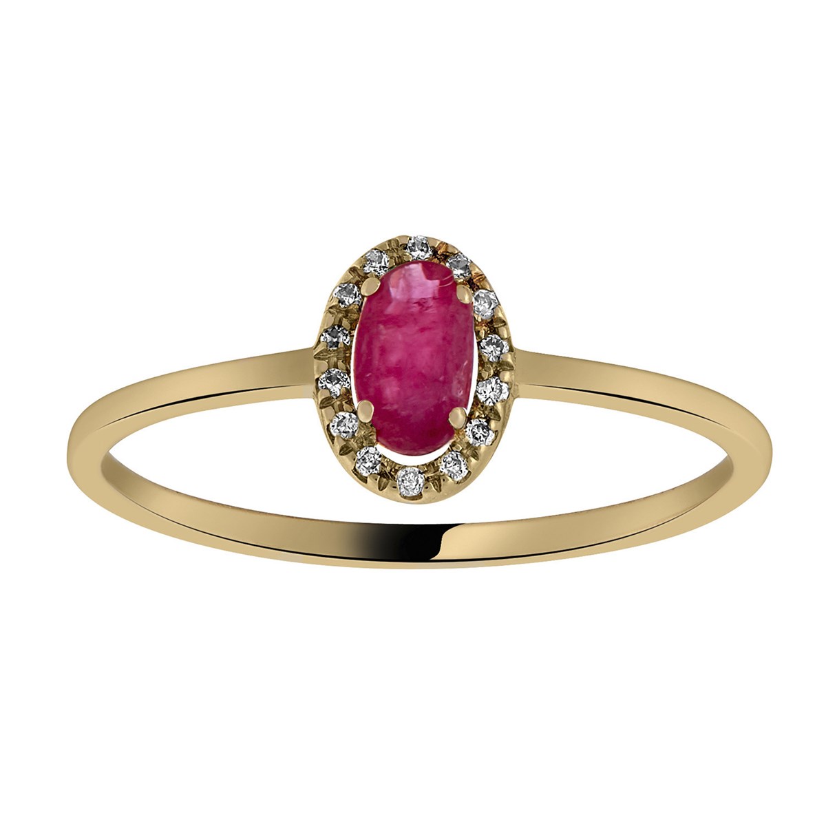 Bague Brillaxis rubis ovale diamants or jaune