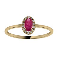 Bague Brillaxis rubis ovale diamants or jaune