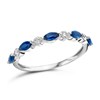 Bague Brillaxis style alliance saphirs et diamants_x000D_
or blanc 750/1000 - vue V3