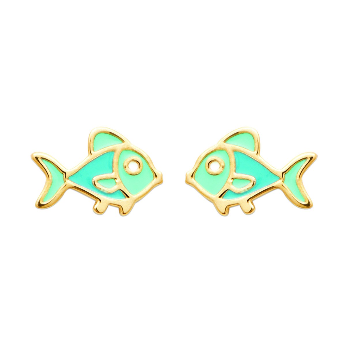 Boucles d'oreilles Brillaxis poissons bleus