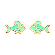 Boucles d'oreilles Brillaxis poissons bleus