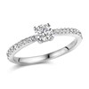 Solitaire accompagné or blanc 18 carats - vue V1