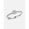 Solitaire accompagné or blanc 18 carats - vue V2