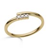 Bague trilogie diamant or jaune 18 carats - vue V1