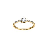 Solitaire accompagné or jaune 18 carats