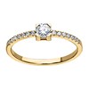 Solitaire accompagné or jaune 18 carats - vue V2