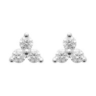 Puces d'oreilles Brillaxis argent rhodié 3 oxydes