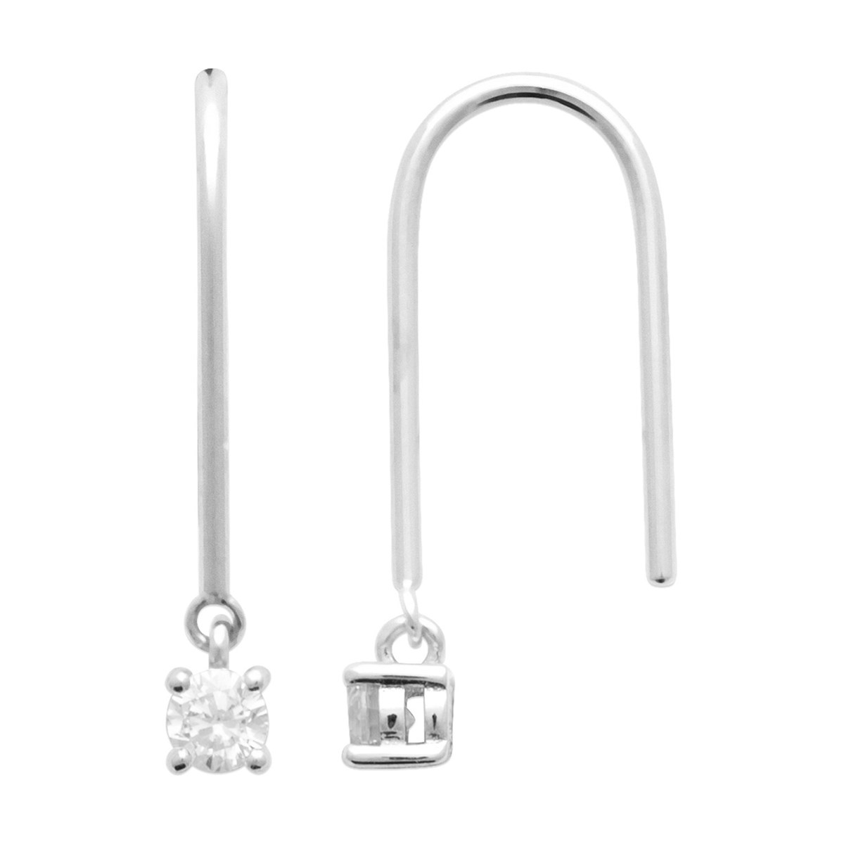 Boucles d'oreilles Brillaxis argent rhodié OZ - vue 3