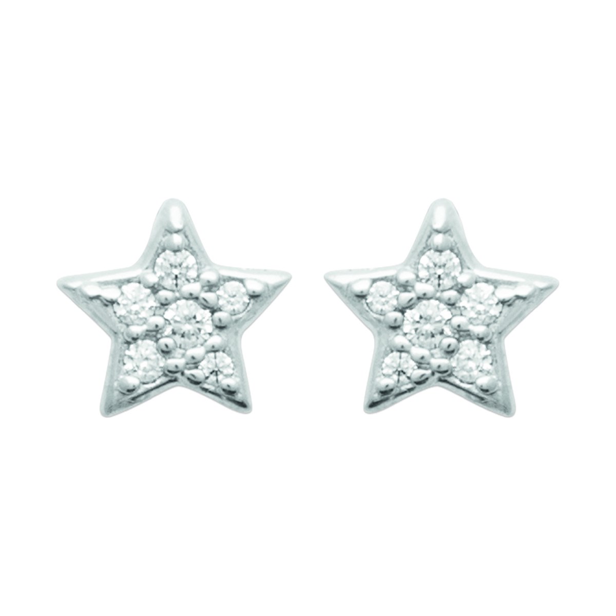 Boucles d'oreilles Brillaxis argent rhodié etoile OZ