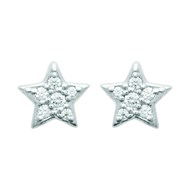 Boucles d'oreilles Brillaxis étoile argent rhodié OZ