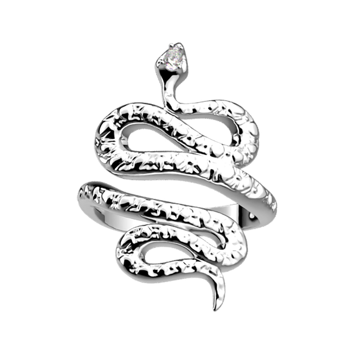 Bague Les Georgettes Serpent argenté - vue 2