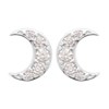 Boucles d'oreilles puces Brillaxis lune argent - vue V1