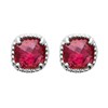 Boucles d'oreilles Brillaxis pierre rouge argent - vue V1